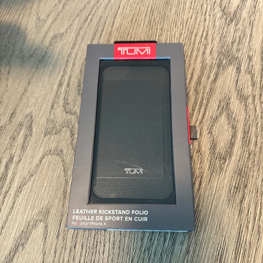 Tumi Leather Kickstand Folio for iPhone X